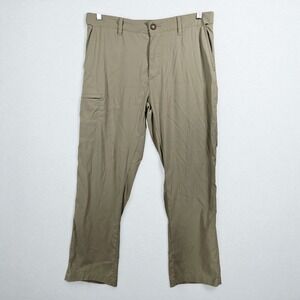 LB Tech Pants Men Classic Fit 34x30 Khaki Casual Lightweight Cargo Comfort Waist